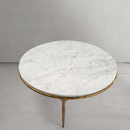Thaddeus Marble Round Coffee Table-Fullstarlighting