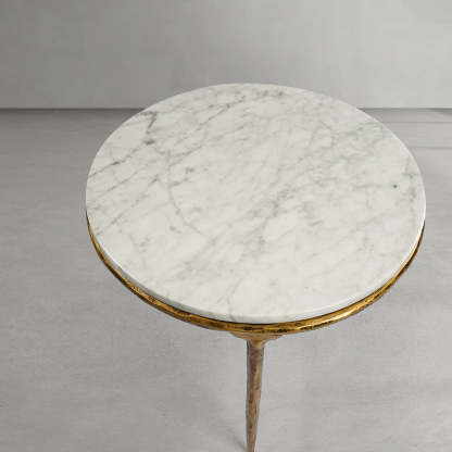 Thaddeus Marble Round Side Table-Fullstarlighting