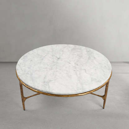 Thaddeus Marble Round Coffee Table-Fullstarlighting