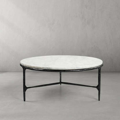 Thaddeus Marble Round Coffee Table-Fullstarlighting