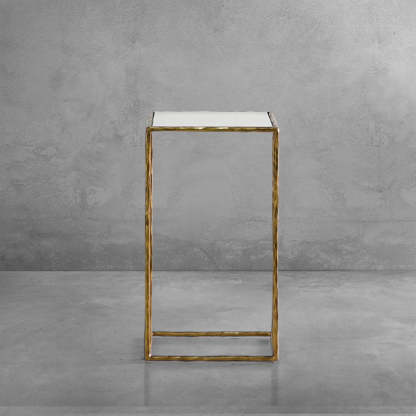 Thaddeus Tempered Glass C-Shaped Side Table-Fullstarlighting
