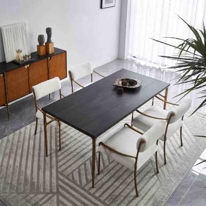 Thaddeus Retro Copper Iron Frame Armless Dining Chair-Fullstarlighting