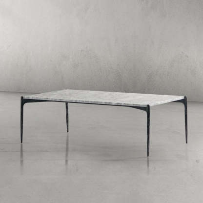 Thaddeus Rectangle Horn Marble Coffee Table-Fullstarlighting