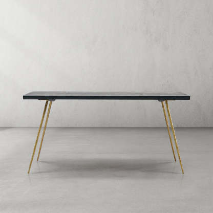 Thaddeus Vintage Style Metal Frame Dining Table-Fullstarlighting