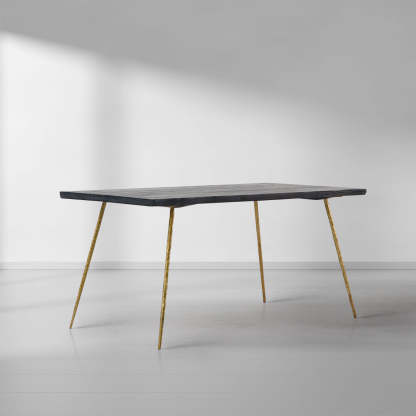 Thaddeus Vintage Style Metal Frame Dining Table-Fullstarlighting