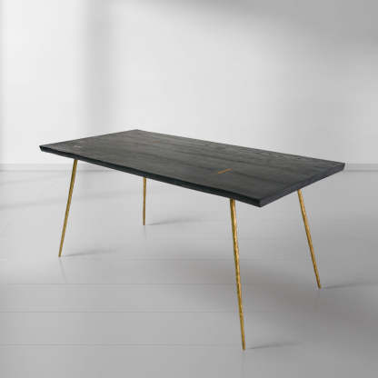 Thaddeus Vintage Style Metal Frame Dining Table-Fullstarlighting