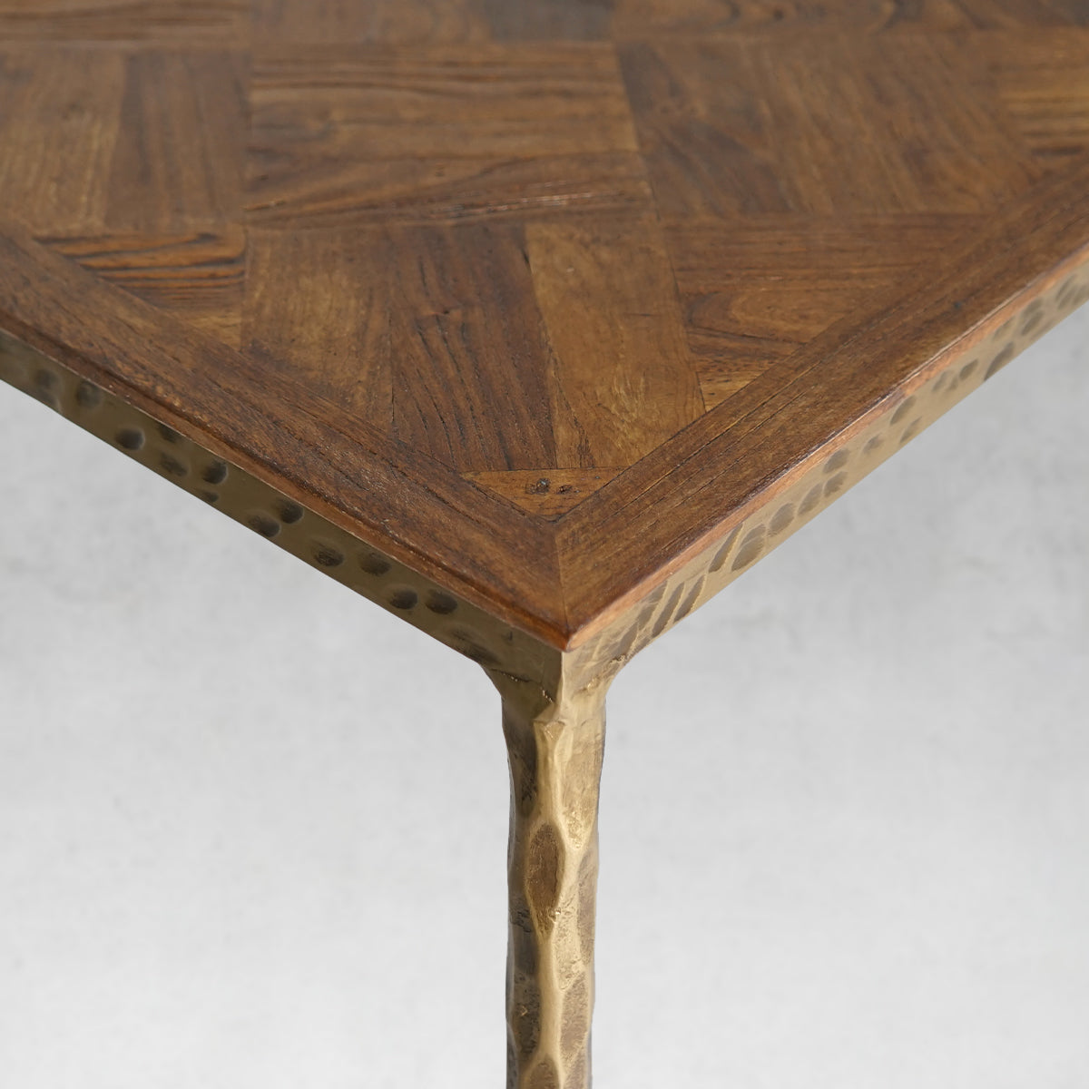 Thaddeus Metal Frame Elm Wood Console Table-Fullstarlighting