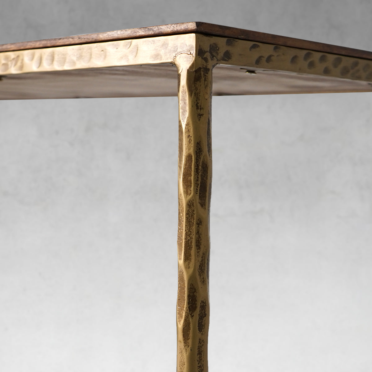 Thaddeus Metal Frame Elm Wood Console Table-Fullstarlighting