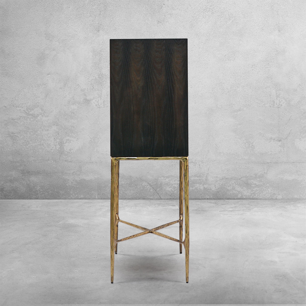 Thaddeus Metal Frame Rattan Side Cabinet-Fullstarlighting