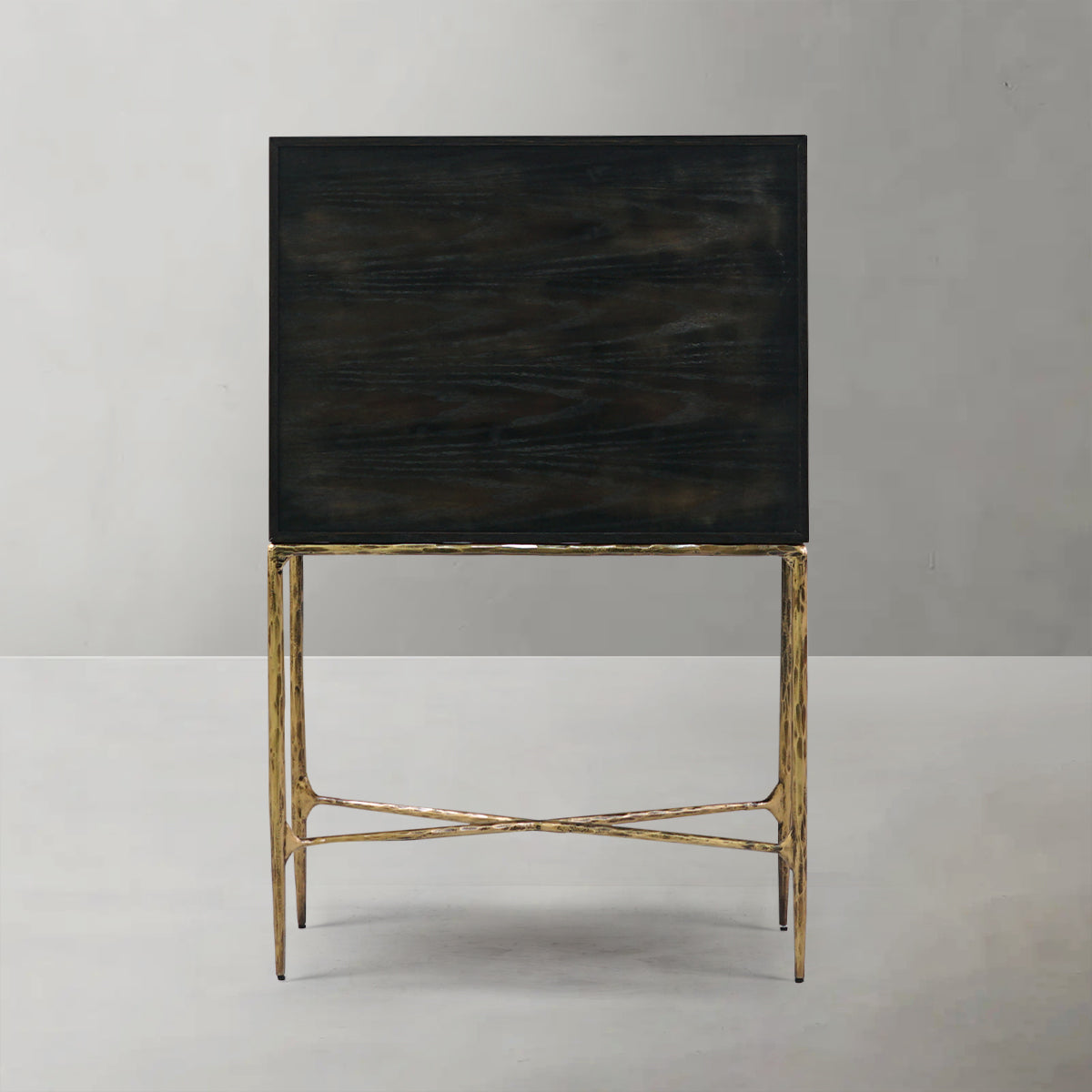 Thaddeus Metal Frame Rattan Side Cabinet-Fullstarlighting