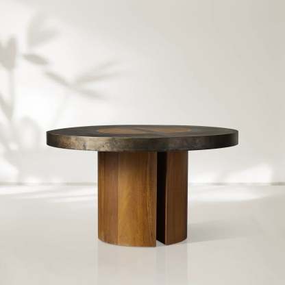 Acacius Artisan Round Dining Table in Reclaimed Reclaimed Wood-Fullstarlighting