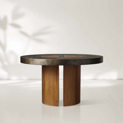 Acacius Artisan Round Dining Table in Reclaimed Reclaimed Wood-Fullstarlighting