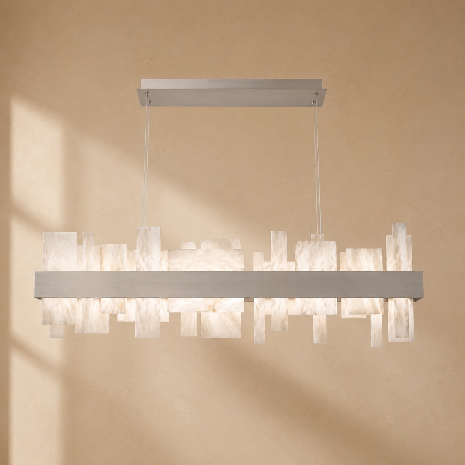 Acropolis LED Linear Alabaster Chandelier 46" / 84"