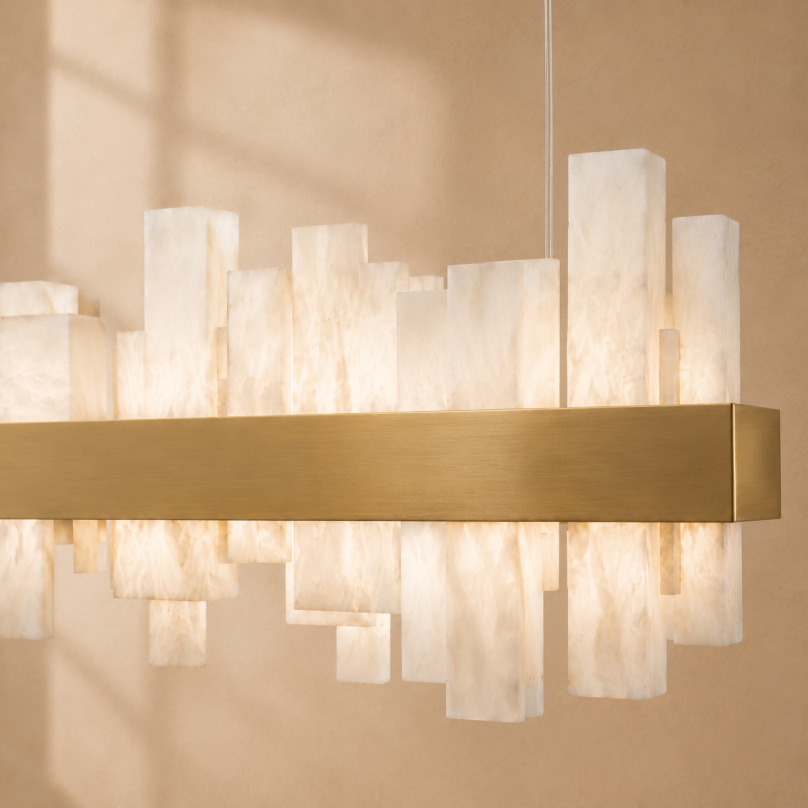 Acropolis LED Linear Alabaster Chandelier 46" / 84"