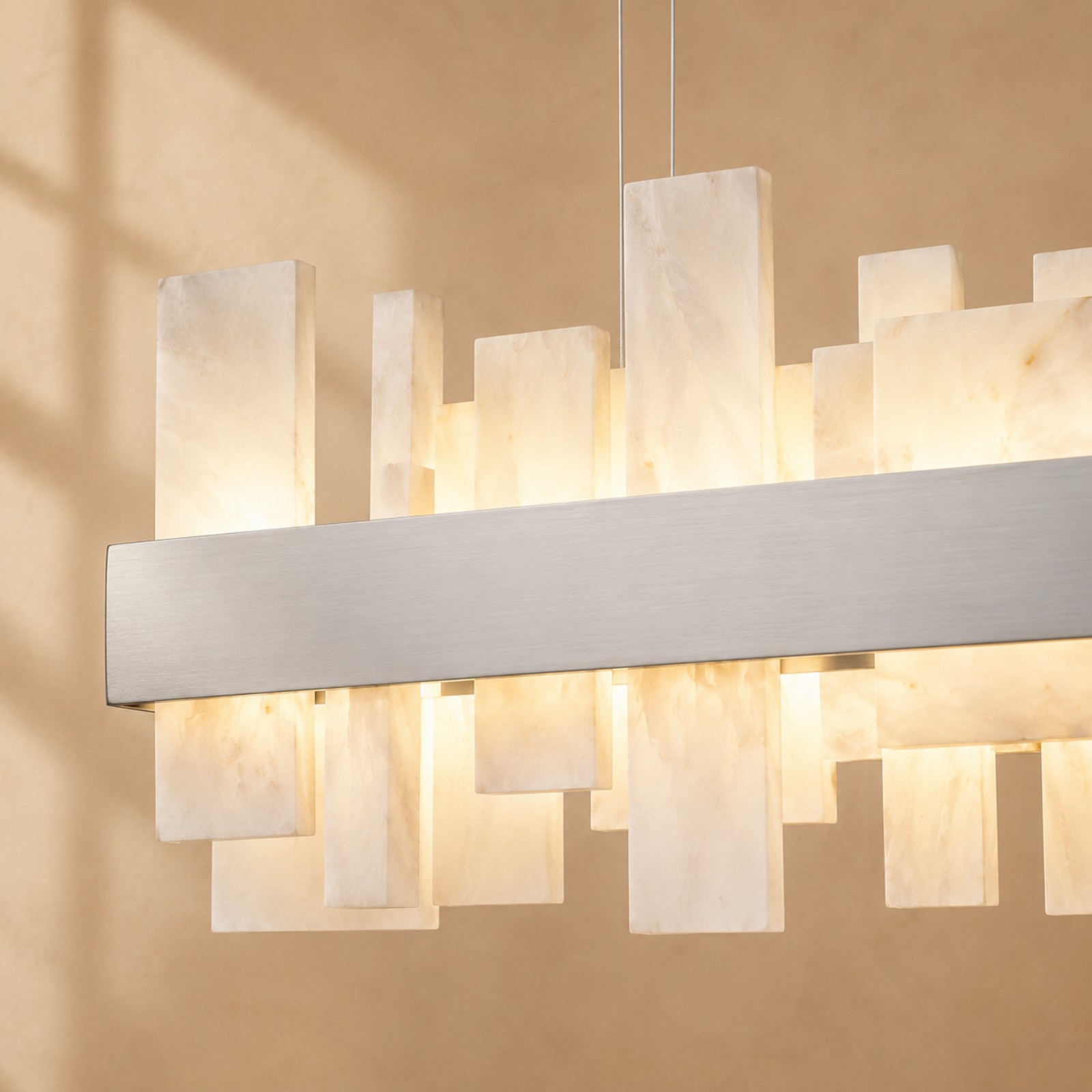 Acropolis LED Linear Alabaster Chandelier 46" / 84"
