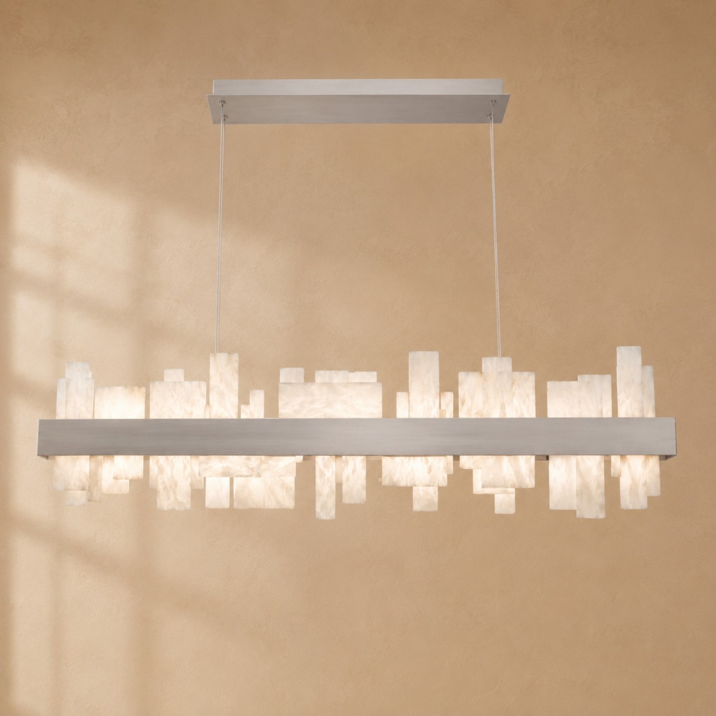 Acropolis LED Linear Alabaster Chandelier 46" / 84"