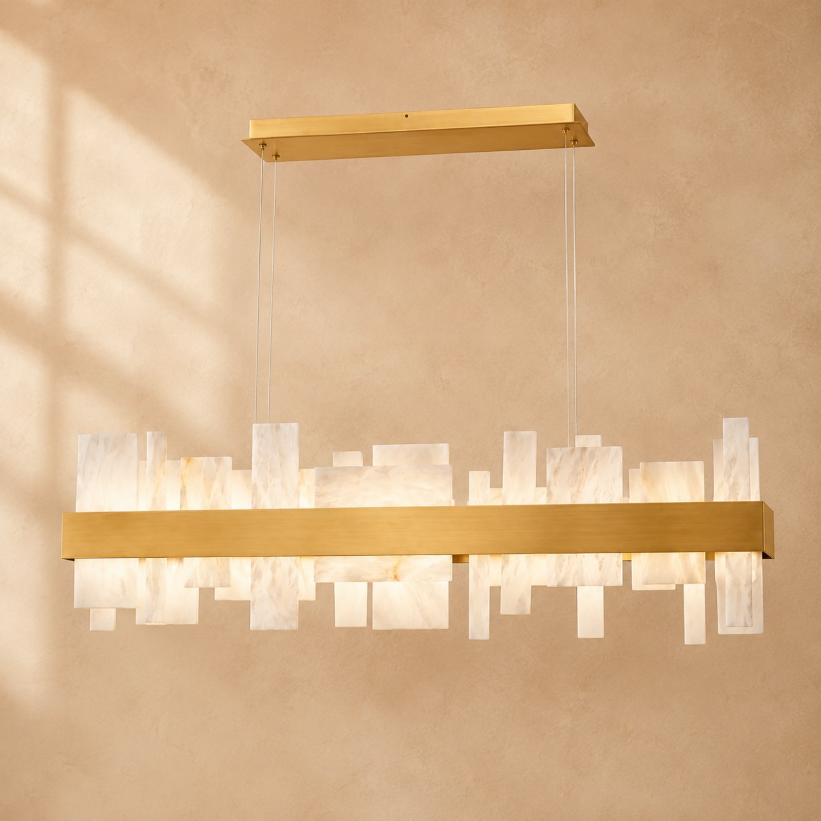 Acropolis LED Linear Alabaster Chandelier 46" / 84"