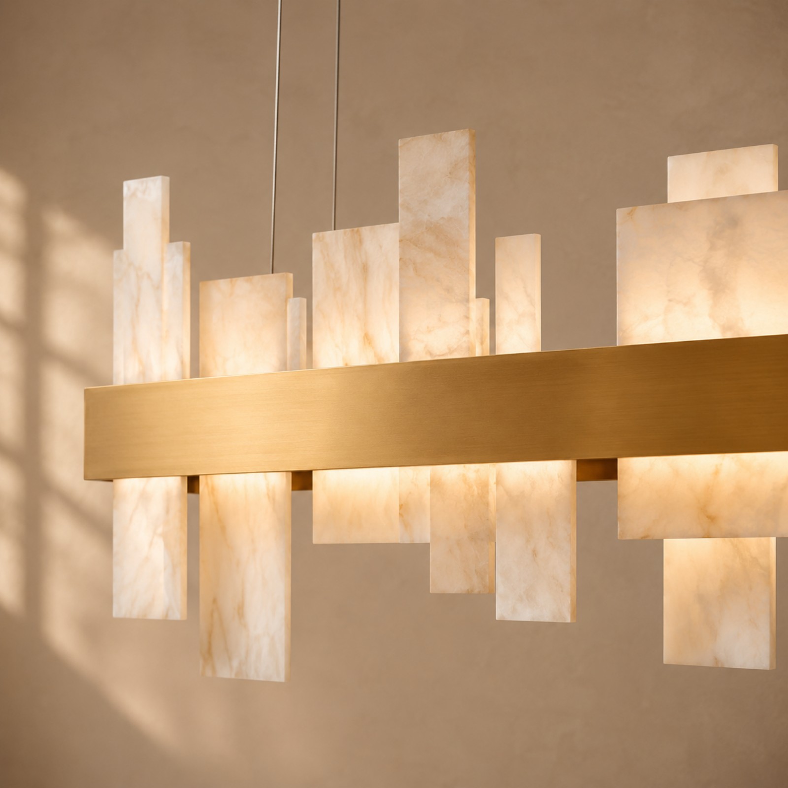 Acropolis LED Linear Alabaster Chandelier 46" / 84"
