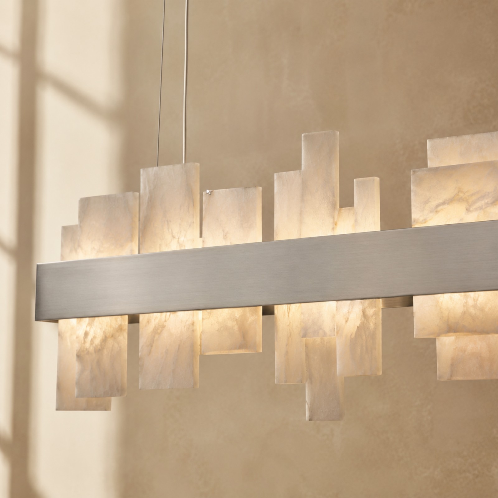 Acropolis LED Linear Alabaster Chandelier 46" / 84"