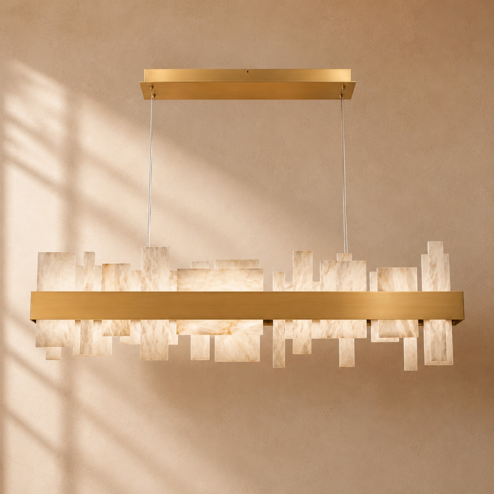 Acropolis LED Linear Alabaster Chandelier 46" / 84"
