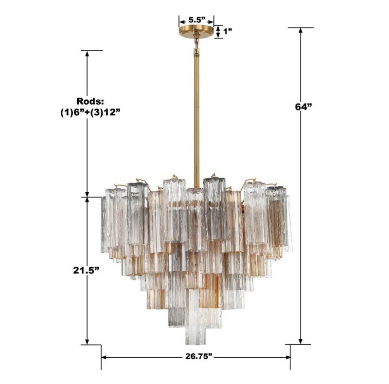 Addy 12-Light Chandelier-Fullstarlighting