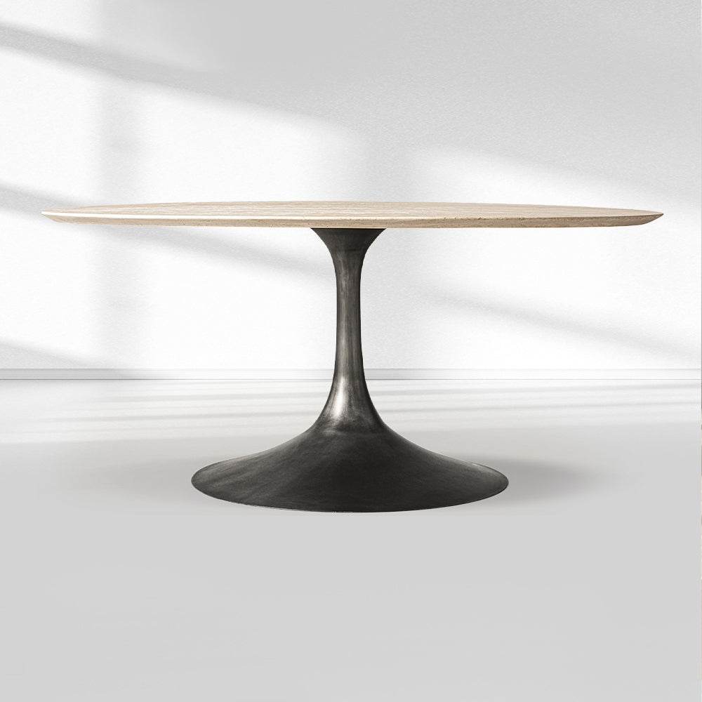 Adol Stone Round Dining Table-Fullstarlighting