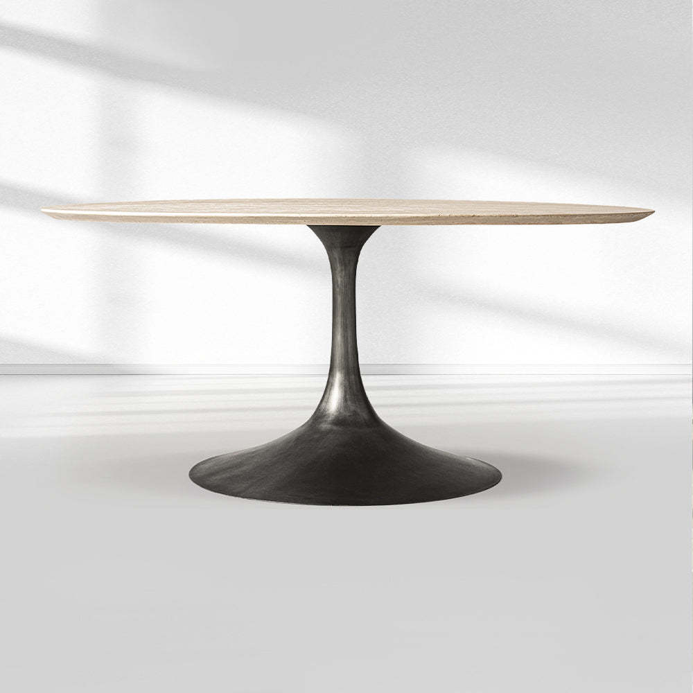 Adol Stone Round Dining Table-Fullstarlighting