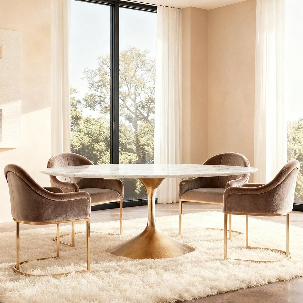 Adol Stone Round Dining Table-Fullstarlighting