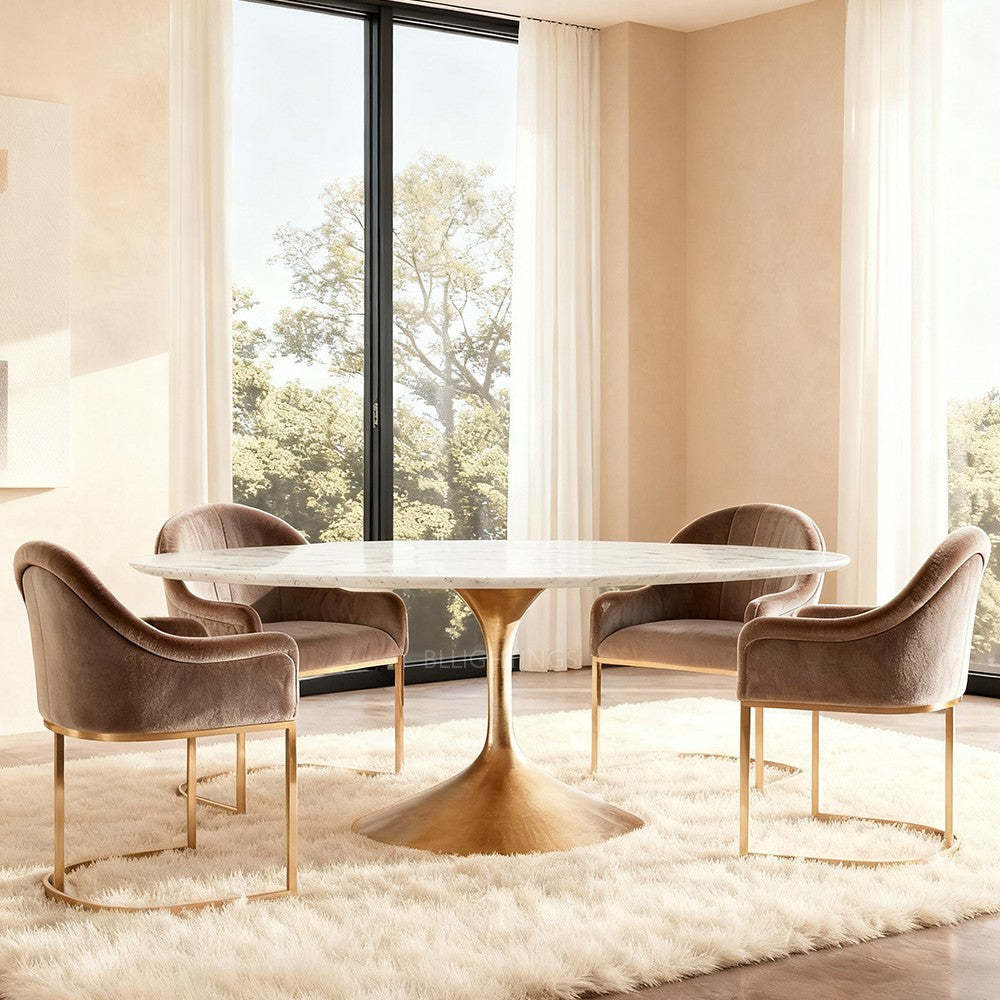 Adol Stone Round Dining Table-Fullstarlighting