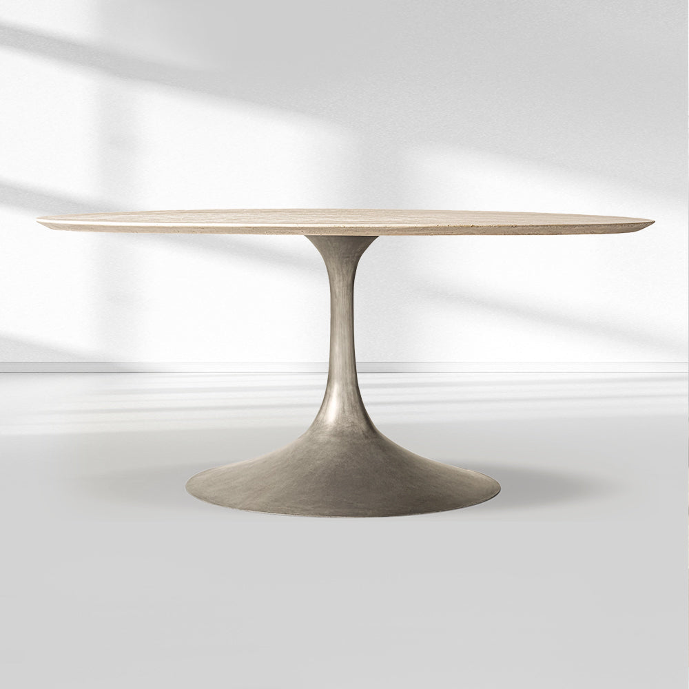 Adol Stone Round Dining Table-Fullstarlighting
