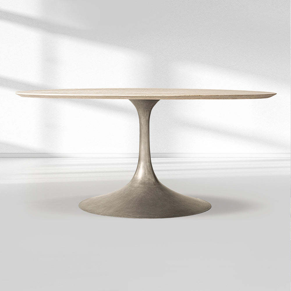 Adol Stone Round Dining Table-Fullstarlighting