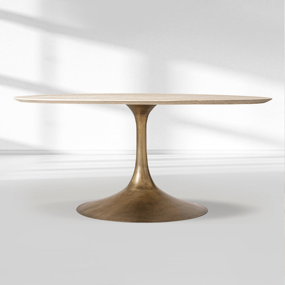 Adol Stone Round Dining Table-Fullstarlighting