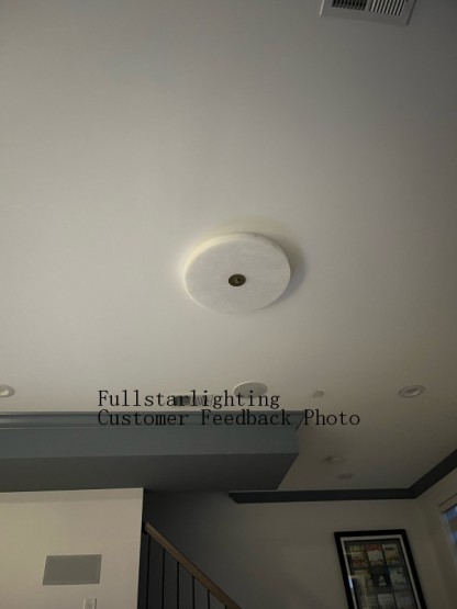 Alabaster Flush Mounted Round Led Chandelier-Fullstarlighting