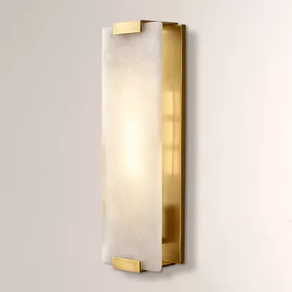 Hand-Carved Alabaster Grand Sconce