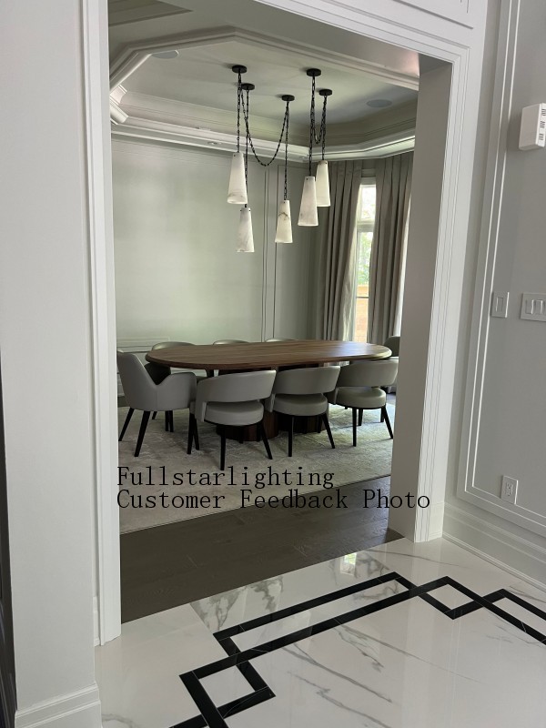 Alabaster Modern 5-Light Marble Chandelier