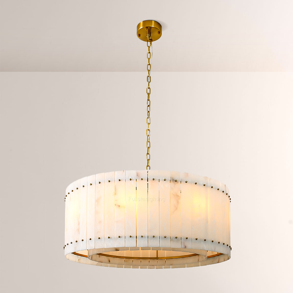 Mara Alabaster Round Chandelier 37"