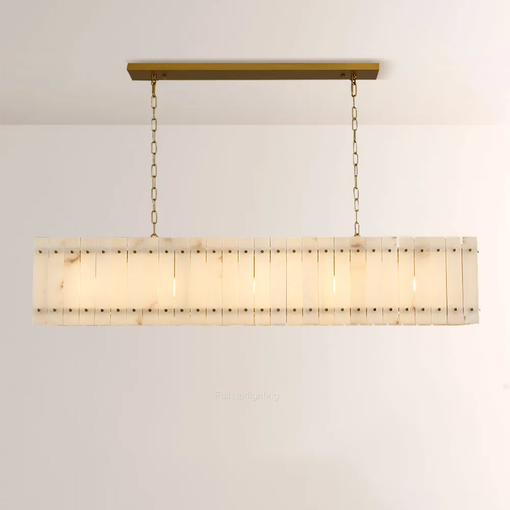 Mara Alabaster Linear Chandelier 54",RH San Marco,Dining Room Lights