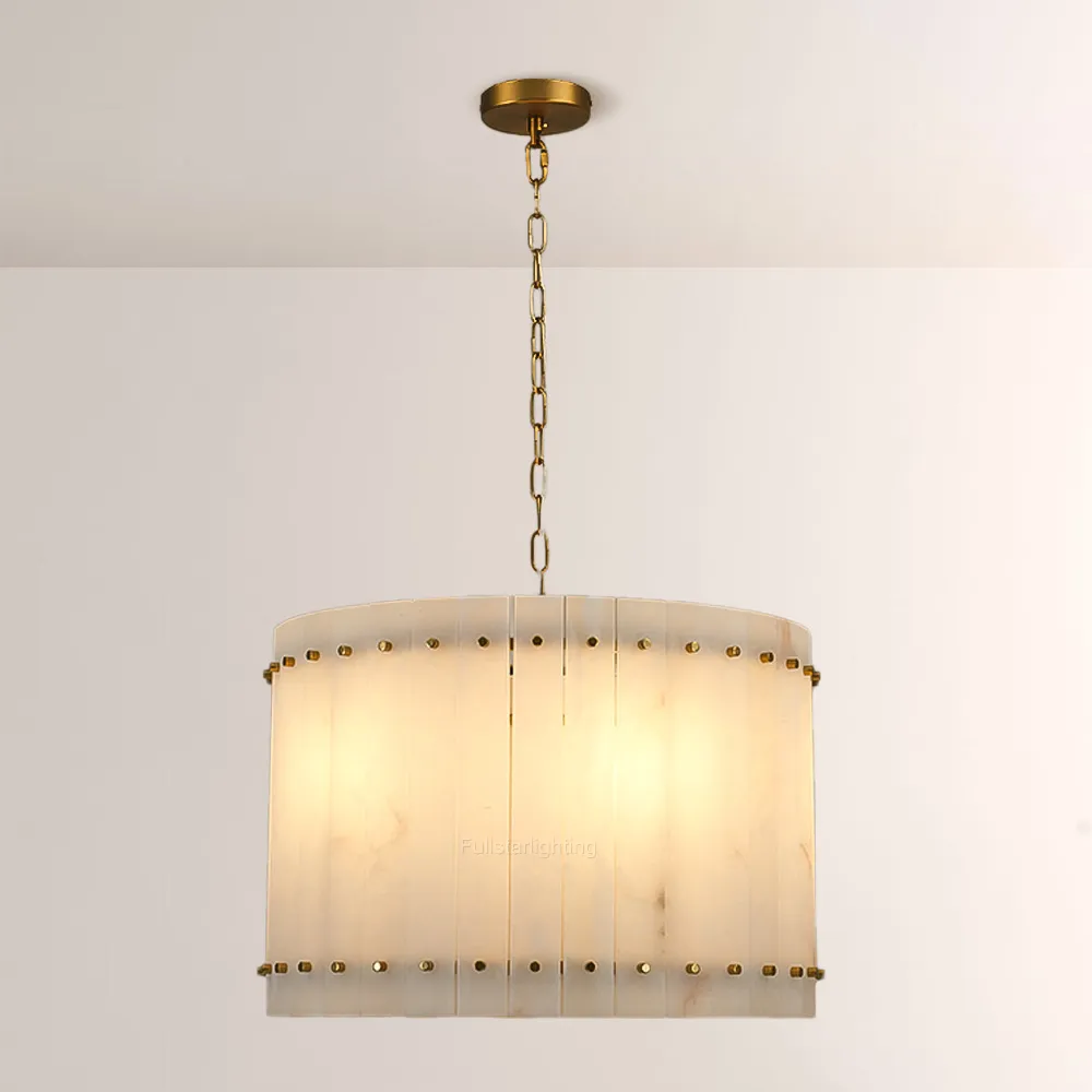 Mara Alabaster Round Chandelier 22"