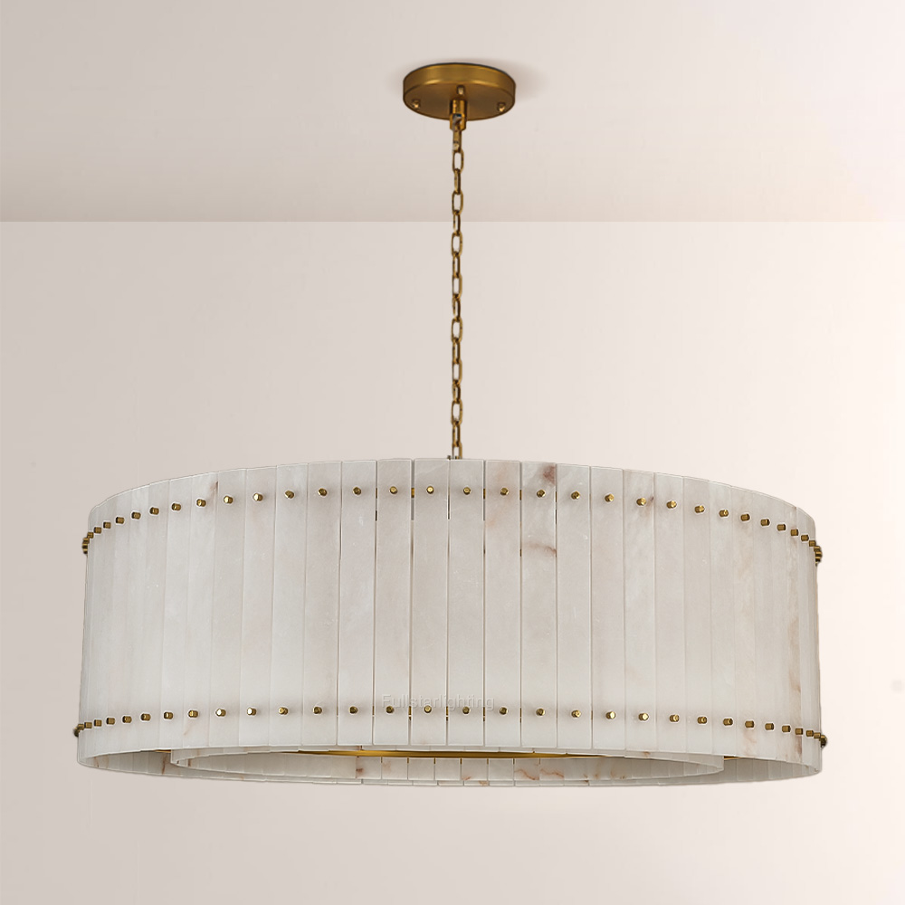 Mara Alabaster Round Chandelier 48"
