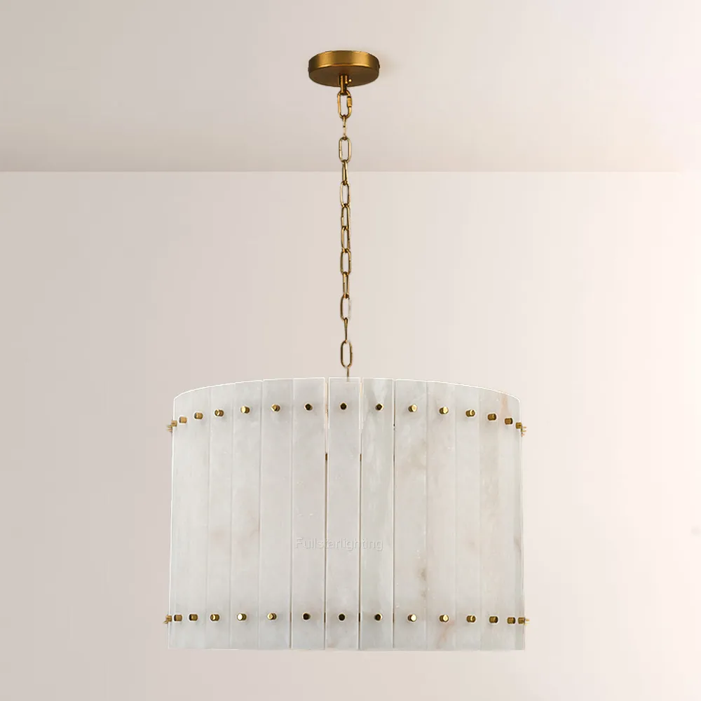 Mara Alabaster Round Chandelier 22"