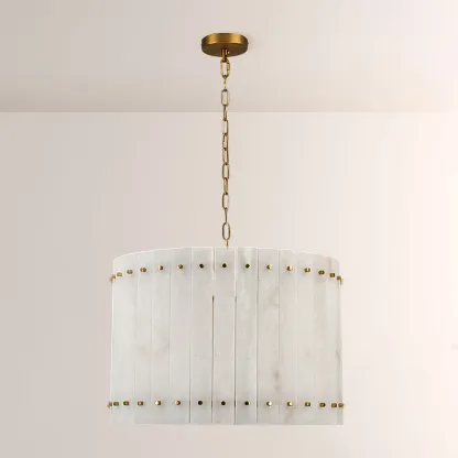 Mara Alabaster Round Chandelier 22"
