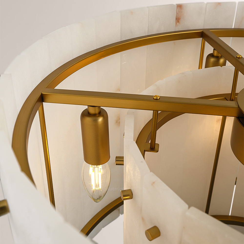 Mara Alabaster Round Chandelier 22"