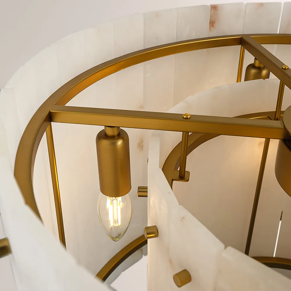 Mara Alabaster Round Chandelier 22"