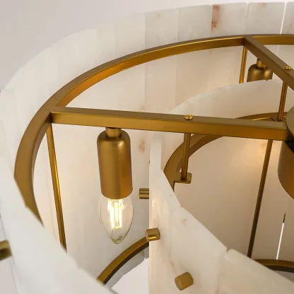 Mara Alabaster Round Chandelier 22"