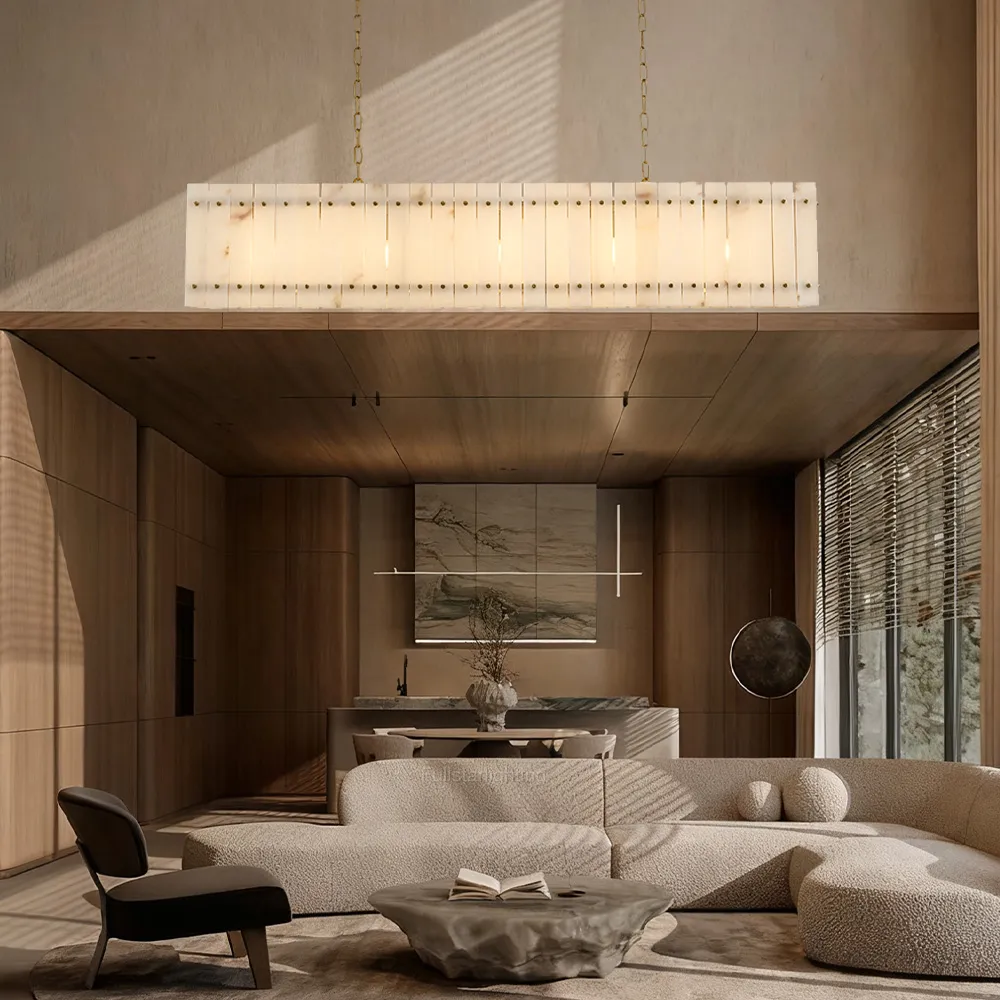 Mara Alabaster Linear Chandelier 54"