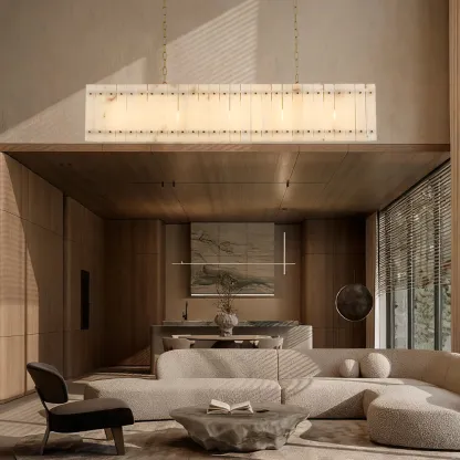 Mara Alabaster Linear Chandelier 54"