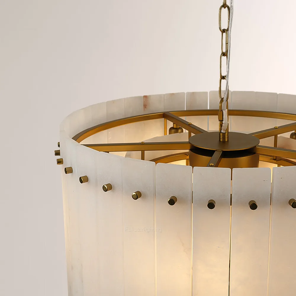 Mara Alabaster Round Chandelier 22"