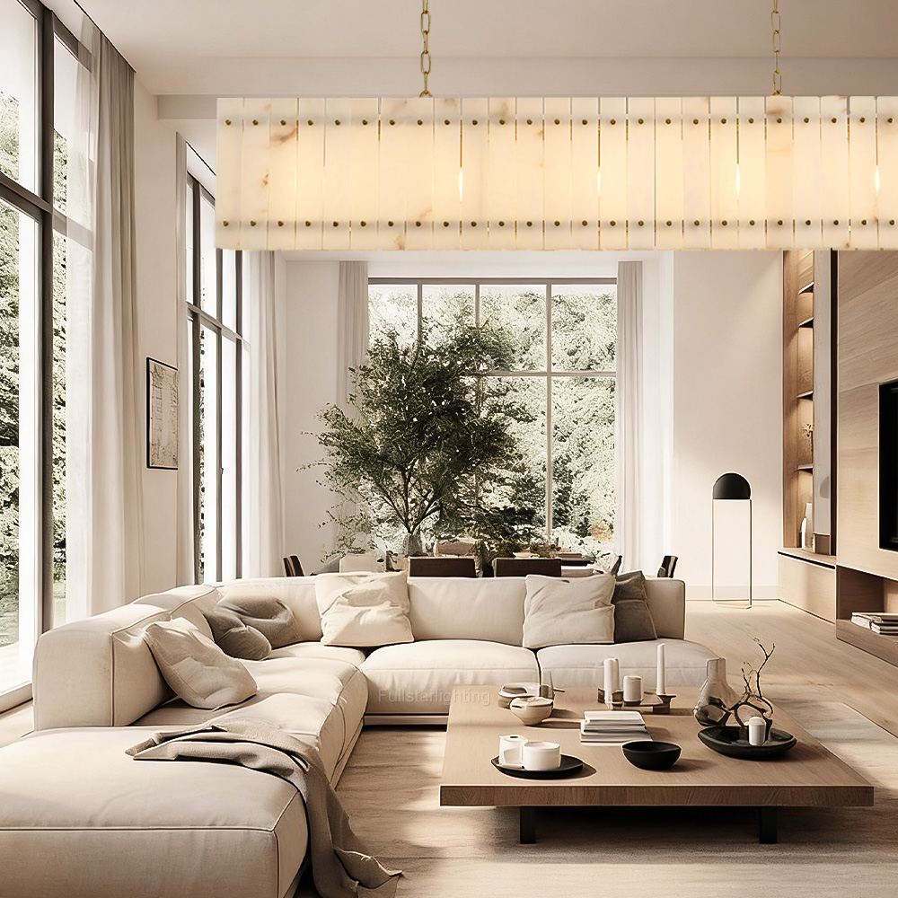 Mara Alabaster Linear Chandelier 54"