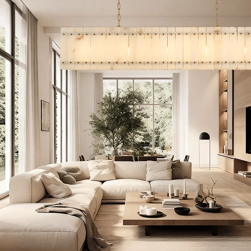 Mara Alabaster Linear Chandelier 54"