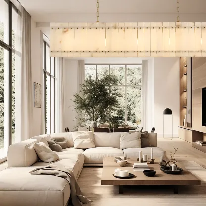 Mara Alabaster Linear Chandelier 54"